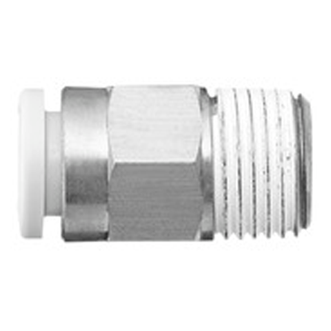 19013775 Straight Connector - Thread Straight Push-in fittings are suitable to ensure a quick straight connection in a pneumatic system.