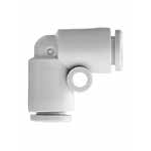 19040800 Elbow Connector - 90 degrees Elbow push-in fittings are suitable to ensure a quick 90 degree connection in a pneumatic system.