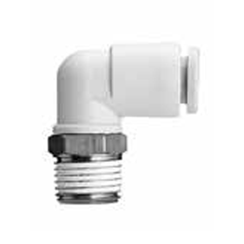 19045200 Elbow Connector - 90 degrees Elbow push-in fittings are suitable to ensure a quick 90 degree connection in a pneumatic system.