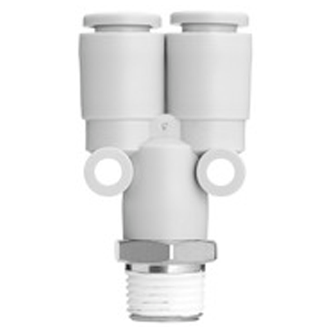 19060355 Y Connector Y Push-in fittings are suitable to ensure a quick connection pneumatic system and are designed to combine or split flows to the main line.