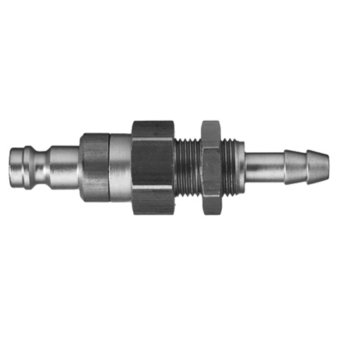 45594330 Nipple - Dry Break - Panel Mount Rectus double shut-off nipple with flatsealing or dry-break system for leak-free design. (KL series). On the coupling and plug, our leak-free coupling systems have valves that build up no dead-space volume. As such, when the connection is broken, no drops of the medium being channelled are able to escape. This variant is especially suitable for transporting aggressive media or in sensitive environments like in cleanrooms.