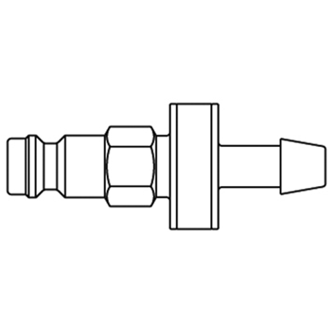 48831265 Nipple - Straight-through - Hose Barb Nipple Straight through - coded systems/ Rectukey.  The mechanical coding of the coupling and plug offers a  guarantee for avoiding mix-ups between media when coupling, which is complemented by the color coding of the anodised sleeves. Double shut-off version available on request.
