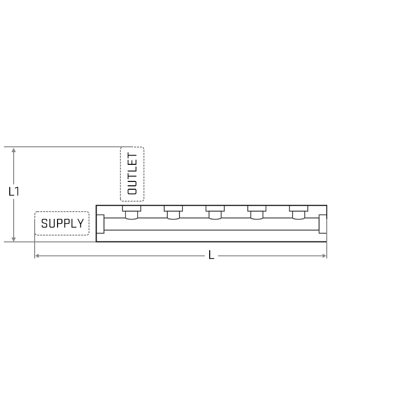 Manifold SS Barstock BSP 03-fold  O:NV6mm S:BV1/2 D:1/2