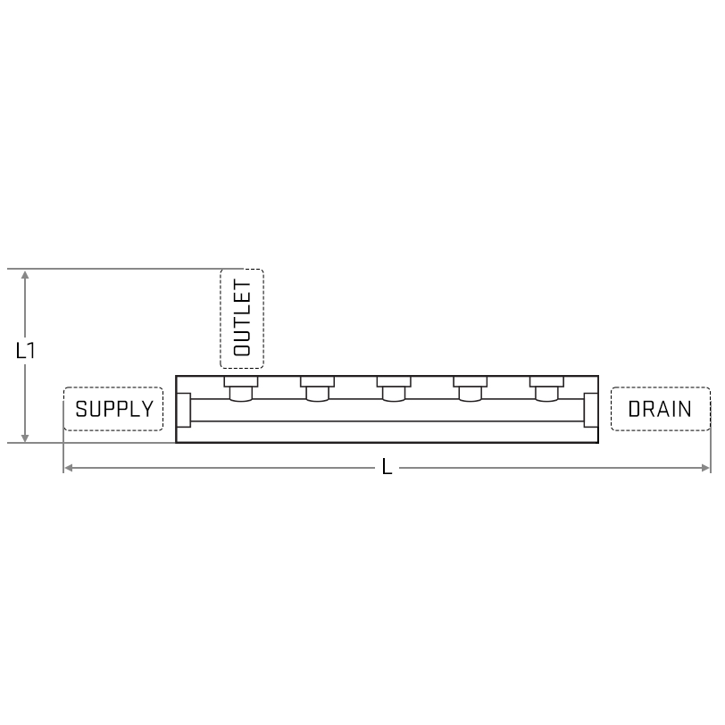 Manifold SS Barstock BSP 03-fold  O:NV6mm S:BV1/2 D:BV1/2